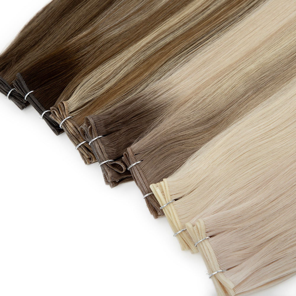 LeShine Most Popular New Genius Weft Hand Tied Weft Double Drawn European Genius Weft Hair Extension