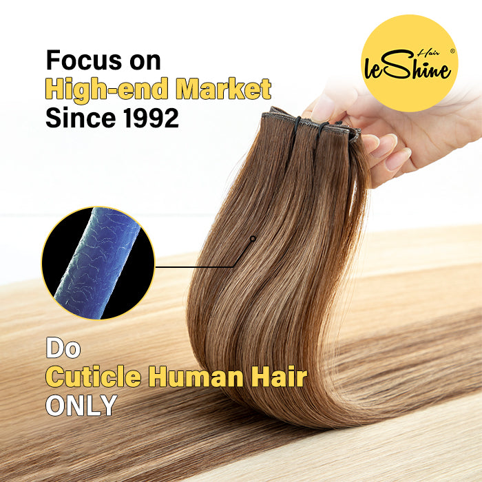 Leshine New Design handtied wefts Invisible Flat Weft Weave Human Hair Extensions Vendors Seamless Genius Weft